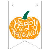 Fröhliche Halloween-Schrift auf geschnitztem Kürbi Wimpelkette (Dritte Fahne)