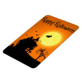 Fröhliche Halloween-Silhouette Landschaft Magnet (Linke Seite)