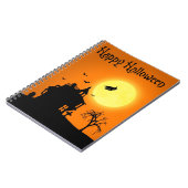 Fröhliche Halloween-Silhouette Landschaft Notizblock (Linke Seite)