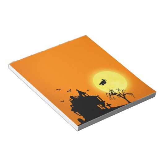 Fröhliche Halloween-Silhouette Landschaft Notizblock (angewinkelt)