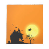 Fröhliche Halloween-Silhouette Landschaft Notizblock (Vorderseite)