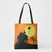 Fröhliche Halloween-Silhouette Landschaft Tasche (Vorderseite)
