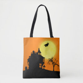 Fröhliche Halloween-Silhouette Landschaft Tasche