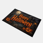 Fröhliche Halloween Spukhaus Türmatte (Schrägansicht)