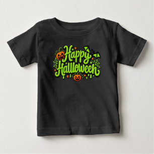 Fröhliche Halloween Stickerei Baby T-shirt