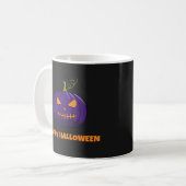 Fröhliche Halloween-Tasse mit Lila Pumpkin Kaffeetasse (Vorderseite Links)