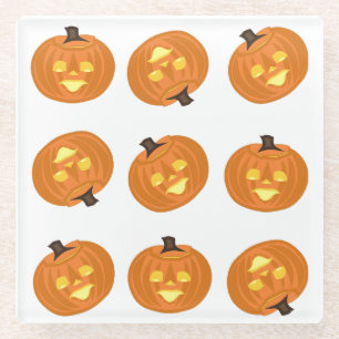 Fröhliche Halloween-Themen-Unterlagen Glasuntersetzer