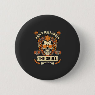 Fröhliche Halloween-Totenkopf-Mohawk-Sonnenbrille  Button