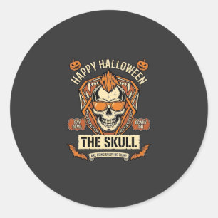 Fröhliche Halloween-Totenkopf-Mohawk-Sonnenbrille Runder Aufkleber