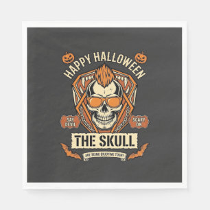 Fröhliche Halloween-Totenkopf-Mohawk-Sonnenbrille Serviette