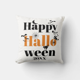 Fröhliche Halloween-Typografie mit Vintagen Elemen Kissen