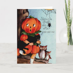 Fröhliche Halloween-Vintage-Illustration Karte