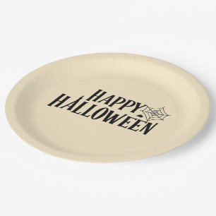 Fröhliche Halloween Vintage-Typografie-Papiertelle Pappteller