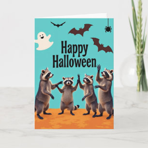 Fröhliche Halloween-Waschanzug-Tanzkarte Karte