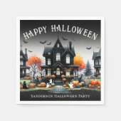 Fröhliche Halloweenparty Serviette (Vorderseite)