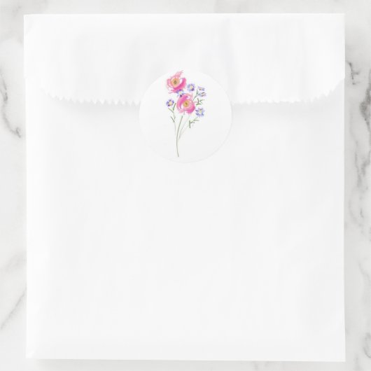 Fröhliche Handgezogene Daisien Runder Aufkleber (Tasche)