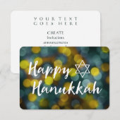 fröhliche hanukkah-Bokeh-Lichter Einladung (Vorne/Hinten)