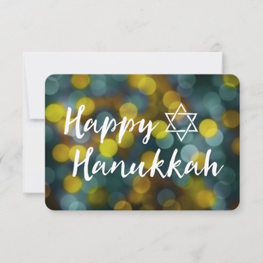 fröhliche hanukkah-Bokeh-Lichter Einladung (Vorderseite)