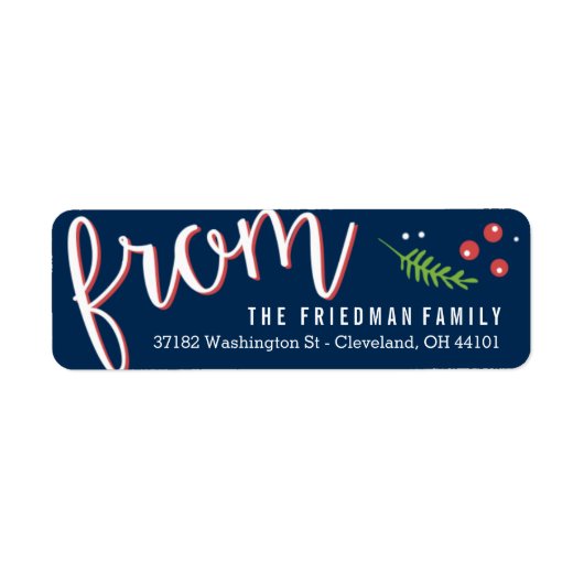 Fröhliche Happy Editable Color Holiday Rücksendead (Vorne)