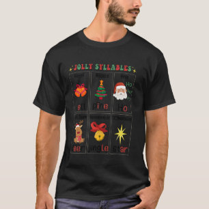 Fröhliche Heitere Silben Tage Festliche Weihnachte T-Shirt