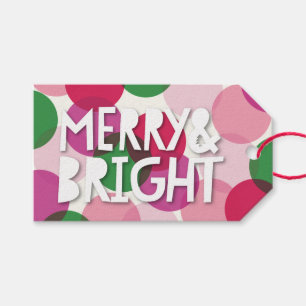 Fröhliche & helle bunte Konfetti-Punkte Feiertag Geschenkanhänger