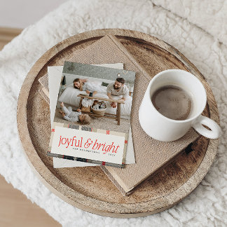 Fröhliche & helle gemütliche Winterkariert Foto Feiertagskarte