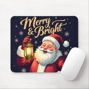 Fröhliche, helle Illustration von Santa Claus mit Mousepad