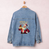 Fröhliche, helle Illustration von Santa mit Latern Jeansjacke (Hangar)