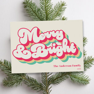 Fröhliche & Helle Klassische Retro-Typografie Ohne Feiertagskarte