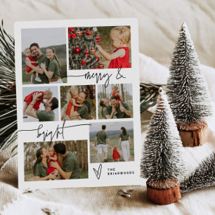 Fröhliche & Helle Minimalistische Herz-Weihnachtsf Feiertagskarte
