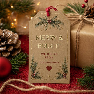 Fröhliche & helle personalisierte Weihnachtsgesche Geschenkanhänger
