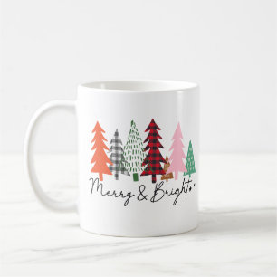 Fröhliche & helle Weihnachtsbäume Kaffeetasse
