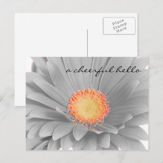 fröhliche "Hello Post Card" Postkarte (Vorne/Hinten)