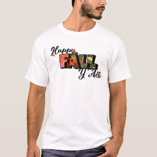 Fröhliche Herbst-Großbuchstaben-Digitalkunst T-Shirt