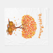 Fröhliche Herbst-/Herbstbaum-Blätter Gemütlich dek Fleecedecke (Vorderseite (Horizontal))