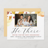Fröhliche Herbstwasserfarbe Neue Nachbar Postkarte (Vorne/Hinten)