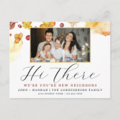 Fröhliche Herbstwasserfarbe Neue Nachbar Postkarte (Vorderseite)