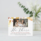 Fröhliche Herbstwasserfarbe Neue Nachbar Postkarte (Stehend Vorderseite)