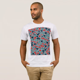 Fröhliche Herzen überlappend und ineinandergreifen T-Shirt