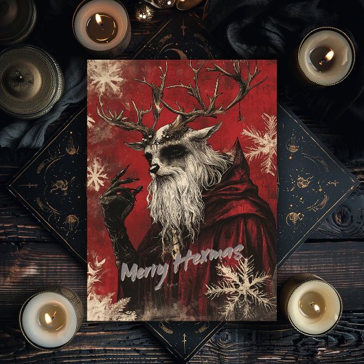 Fröhliche Hexenweihnachtskarte
