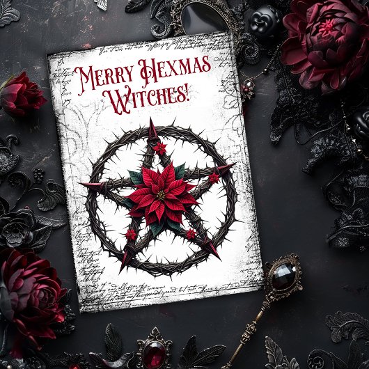 Fröhliche Hexenweihnachtskarte Dankeskarte