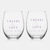 Fröhliche Hochzeit in der Liebe Weinglas Ohne Stiel (Vorderseite)