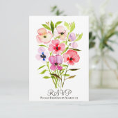 fröhliche Hochzeit von Stiefmütterchen & Wildblume RSVP Karte (Stehend Vorderseite)