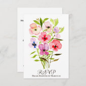 fröhliche Hochzeit von Stiefmütterchen & Wildblume RSVP Karte (Vorne/Hinten)