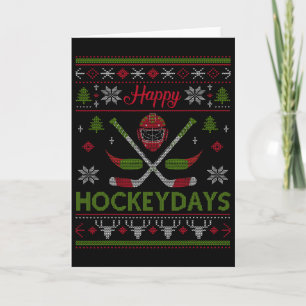 Fröhliche Hockeytage Coole Hockey-Weihnachten Abge Karte