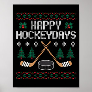 Fröhliche Hockeytage Lustiges Eishockey hässliches Poster