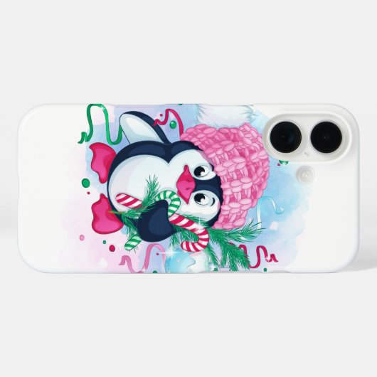 Fröhliche Holiday Penguin Case-Mate iPhone Hülle (Rückseite (Horizontal))