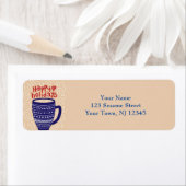 Fröhliche Holiday Tea Cup Rücksendeadressen-Aufkle (Insitu)