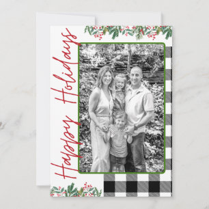 Fröhliche HOLLY-Tage Benutzerdefinierte Fotokarte Feiertagskarte