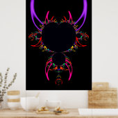 Fröhliche Hörner. Das berühmte Mandelbrot-Set Poster (Küche)